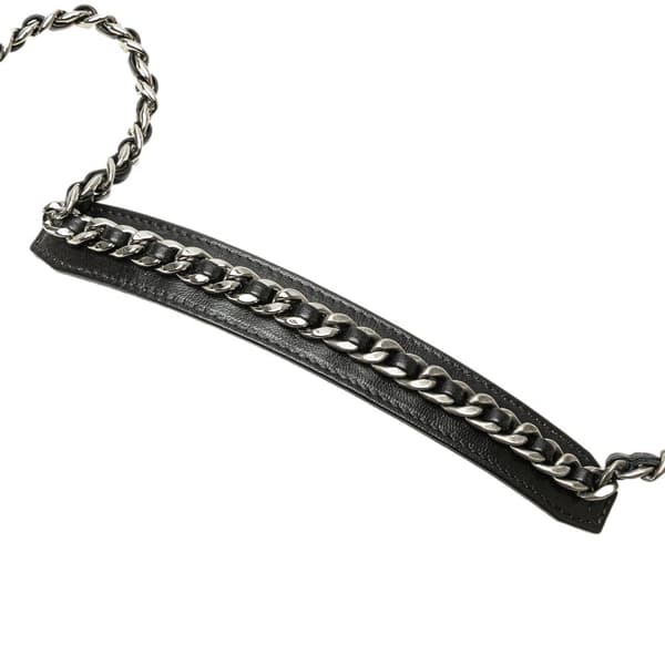 Pre-owned Chanel Quilted Lambskin Chanel 19 Card Holder On Chain Black