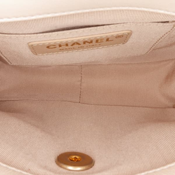 Pre-owned Chanel Small Lambskin Button On Top Flap Brown