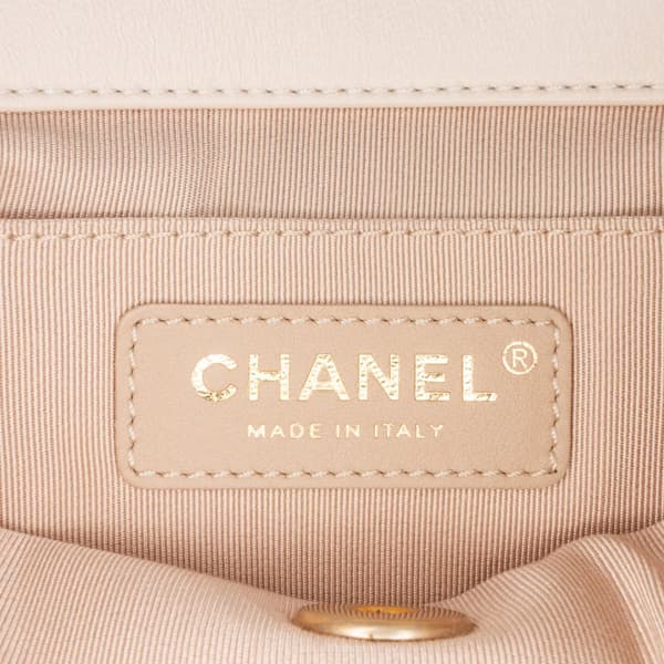 Pre-owned Chanel Small Lambskin Button On Top Flap Brown