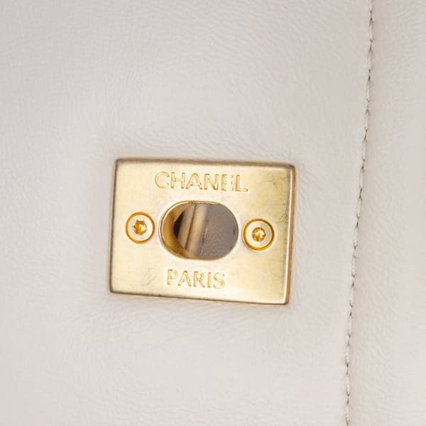 Pre-owned Chanel Small Lambskin Button On Top Flap Brown