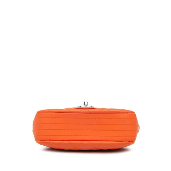 Pre-owned Chanel Paris Seoul Small Rubber Coco Rain Flap Orange