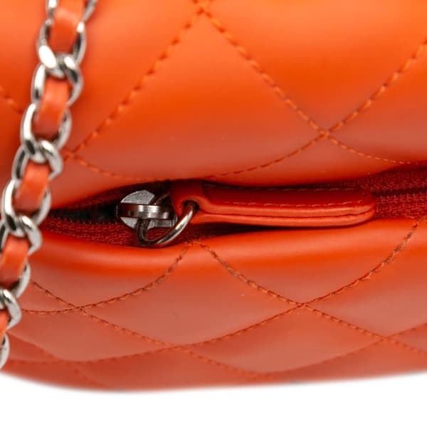 Pre-owned Chanel Paris Seoul Small Rubber Coco Rain Flap Orange