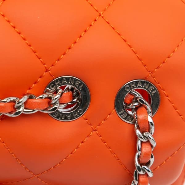 Pre-owned Chanel Paris Seoul Small Rubber Coco Rain Flap Orange