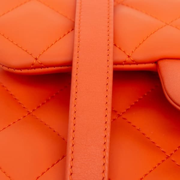 Pre-owned Chanel Paris Seoul Small Rubber Coco Rain Flap Orange