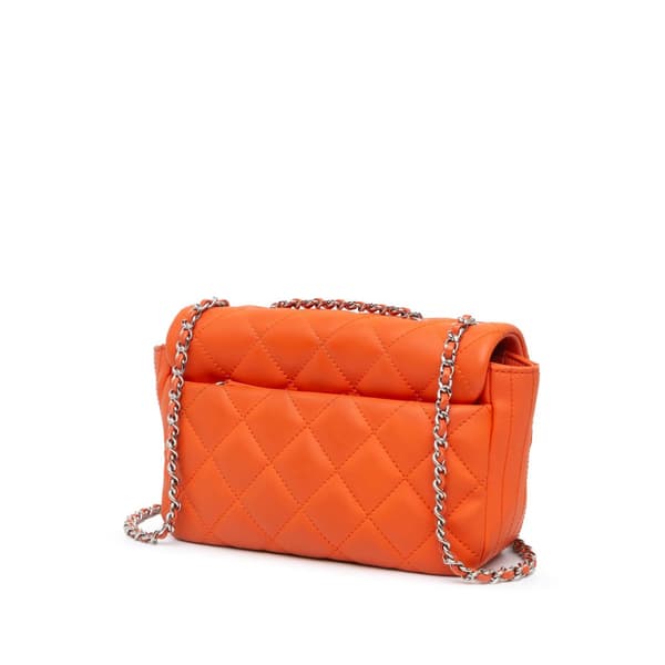 Pre-owned Chanel Paris Seoul Small Rubber Coco Rain Flap Orange