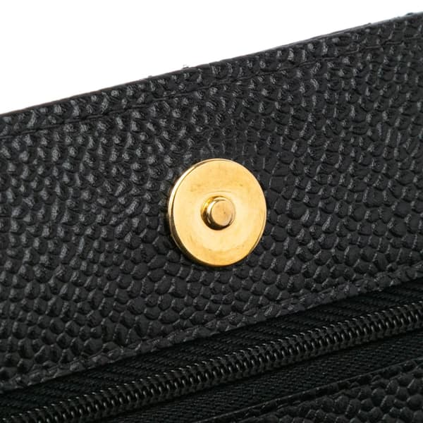 Pre-owned Chanel CC Quilted Caviar Wallet on Chain Black