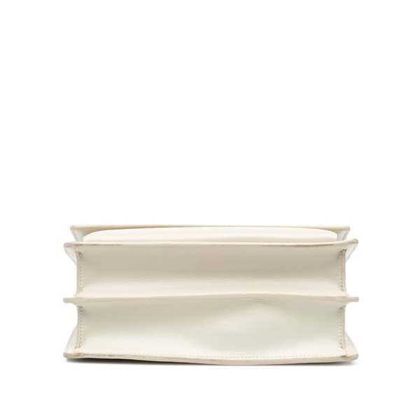 Pre-owned Saint Laurent Medium Leather Monogram Sunset Crossbody White