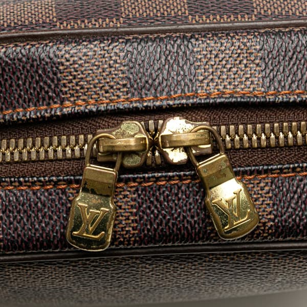 Pre-owned Louis Vuitton Damier Ebene Ipanema PM Brown