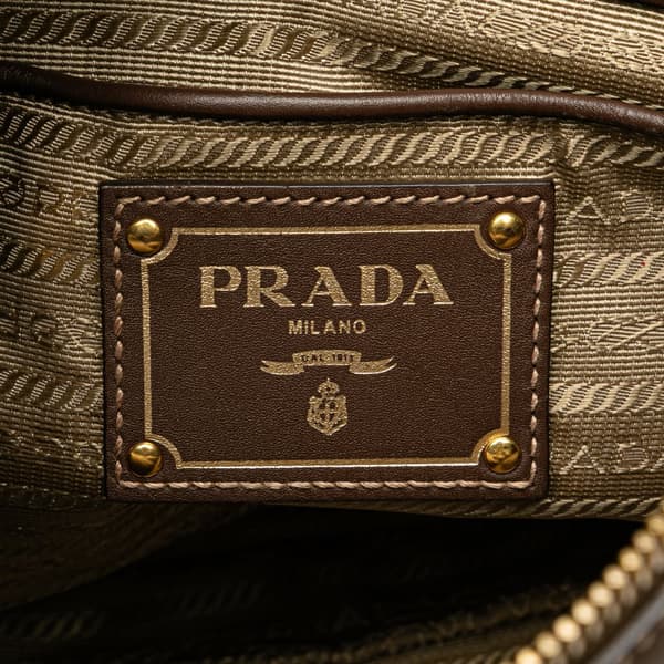 Pre-owned Prada Canvas Canapa Logo Crossbody Brown