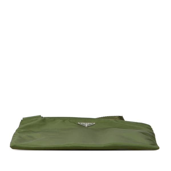 Pre-owned Prada Tessuto Zip Top Crossbody Green