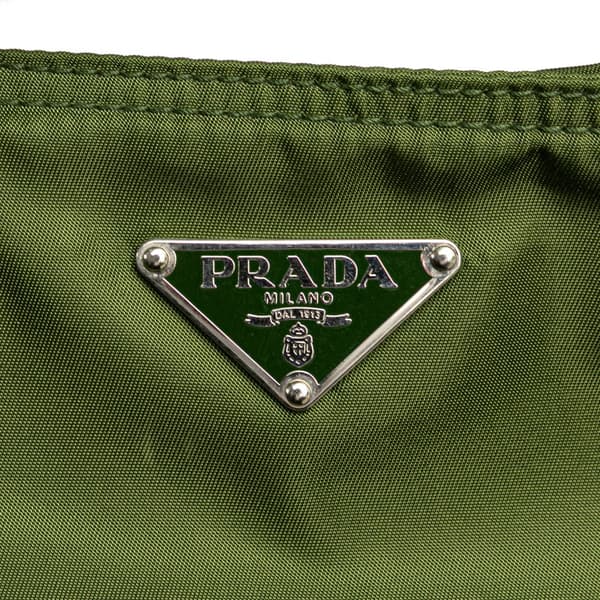 Pre-owned Prada Tessuto Zip Top Crossbody Green