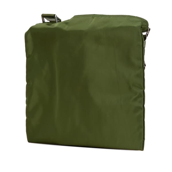 Pre-owned Prada Tessuto Zip Top Crossbody Green