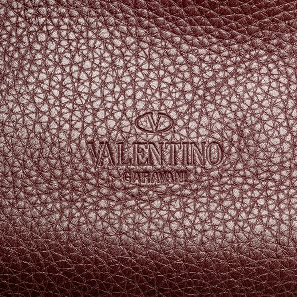 Pre-owned Valentino Leather Rockstud Rolling Messenger Bag Red