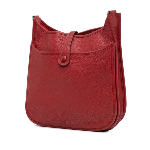 Pre-owned Hermès Clemence Evelyne III 29 PM Red