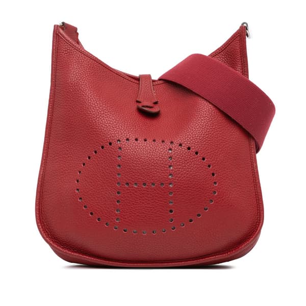Pre-owned Hermès Clemence Evelyne III 29 PM Red