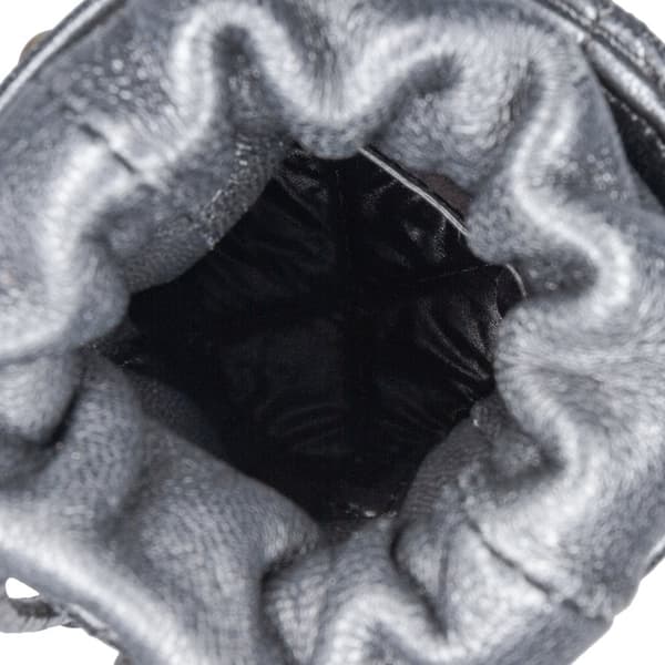 Pre-owned Chanel Micro Quilted Lambskin Drawstring Bucket Bag Black