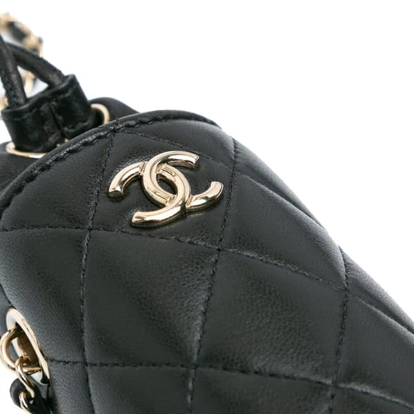 Pre-owned Chanel Micro Quilted Lambskin Drawstring Bucket Bag Black