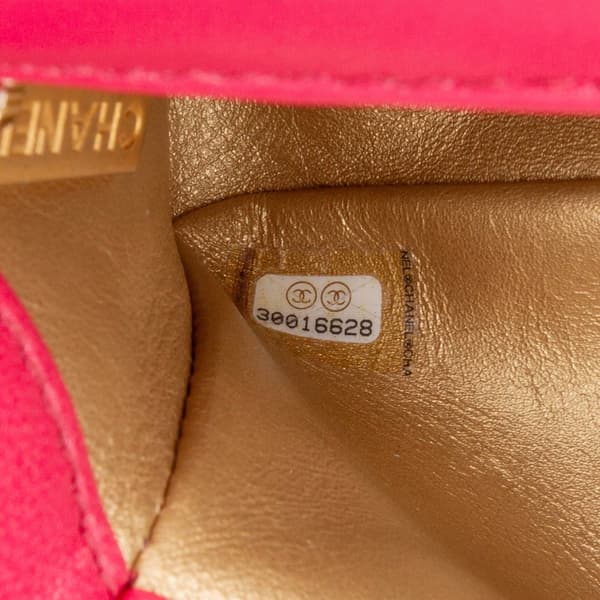 Pre-owned Chanel Mini Rectangular Lambskin Pearl Crush Flap Pink
