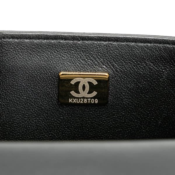 Pre-owned Chanel Mini Square Lambskin Resin Crystal Monacoco Flap Black