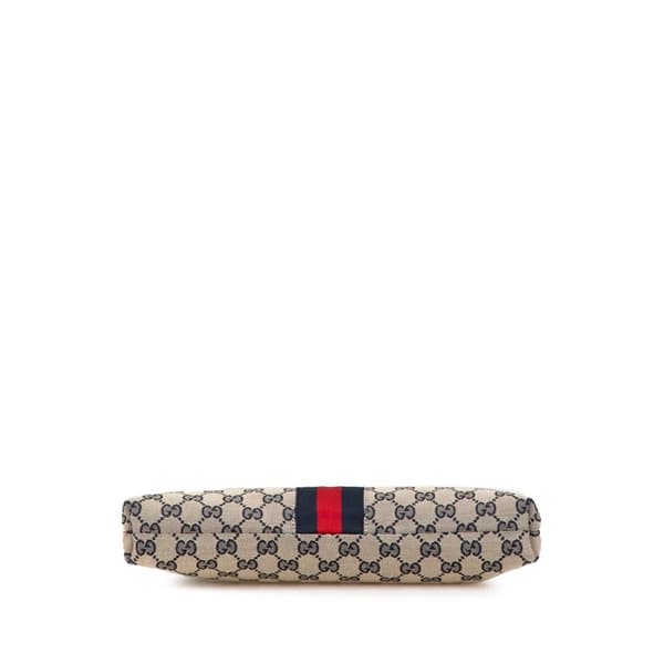 Pre-owned Gucci GG Canvas Web Crossbody Gray