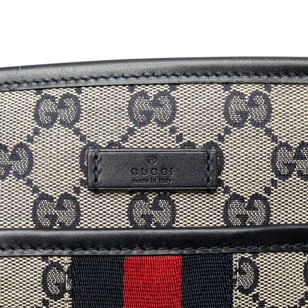 Pre-owned Gucci GG Canvas Web Crossbody Gray
