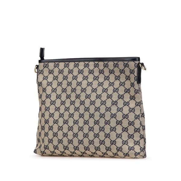 Pre-owned Gucci GG Canvas Web Crossbody Gray