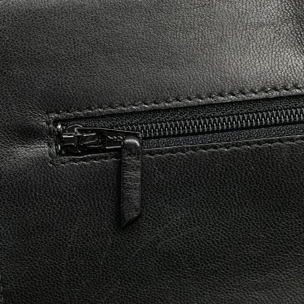 Pre-owned Chanel CC Studded Lambskin Wallet on Chain Black