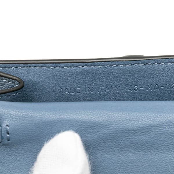 Pre-owned Dior Nano Goatskin Saddle Chain Pouch Blue
