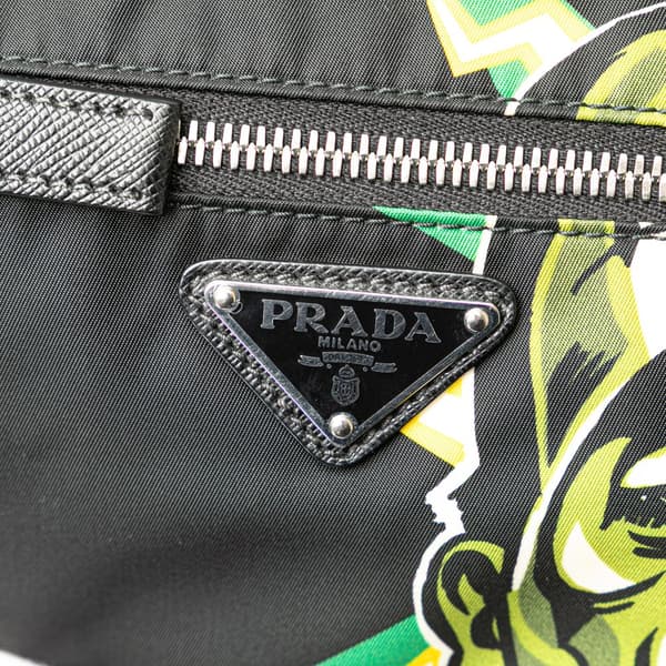 Pre-owned Prada Universal Studios Tessuto Frankenstein Crossbody Black