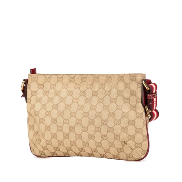 Pre-owned Gucci GG Canvas Web Crossbody Brown