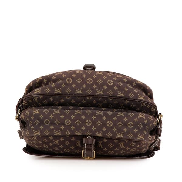 Pre-owned Louis Vuitton Monogram Mini Lin Saumur 30 Brown