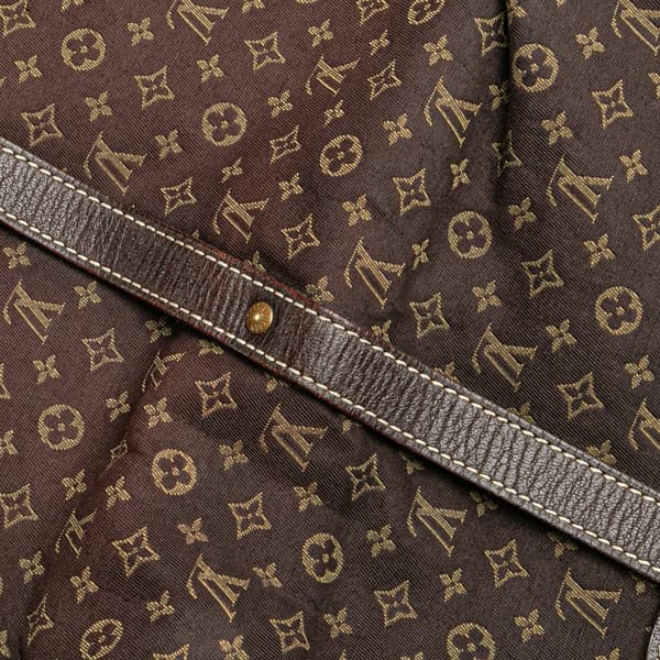 Pre-owned Louis Vuitton Monogram Mini Lin Saumur 30 Brown