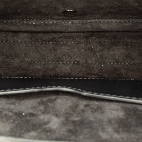 Pre-owned Dior Embossed Calfskin Houndstooth Bobby East West Crossbody Black
