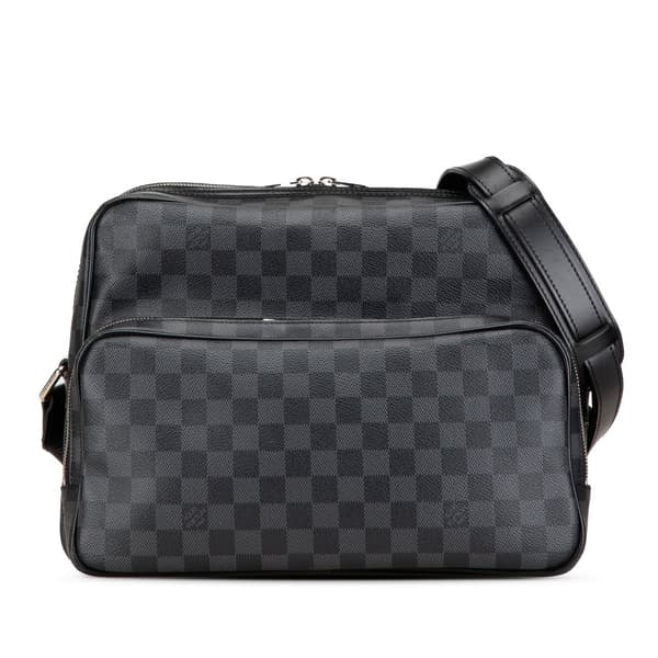Pre-owned Louis Vuitton Damier Graphite Sac Leoh Black
