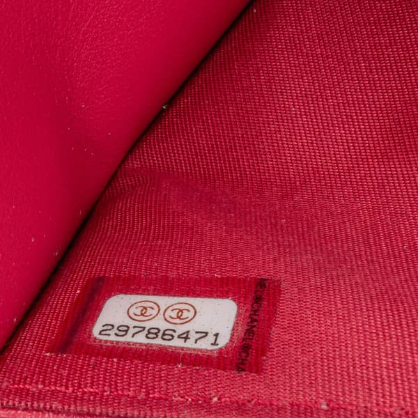 Pre-owned Chanel Quilted Lambskin 19 Wallet on Chain Pink