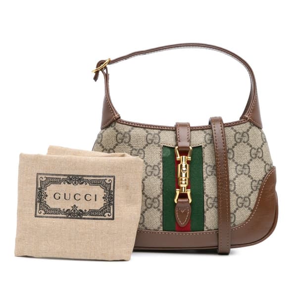 Pre-owned Gucci Mini GG Supreme Jackie 1961 Crossbody Brown