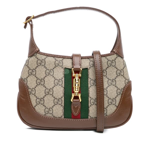 Pre-owned Gucci Mini GG Supreme Jackie 1961 Crossbody Brown