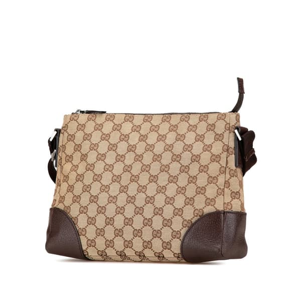 Pre-owned Gucci GG Canvas Crossbody Brown