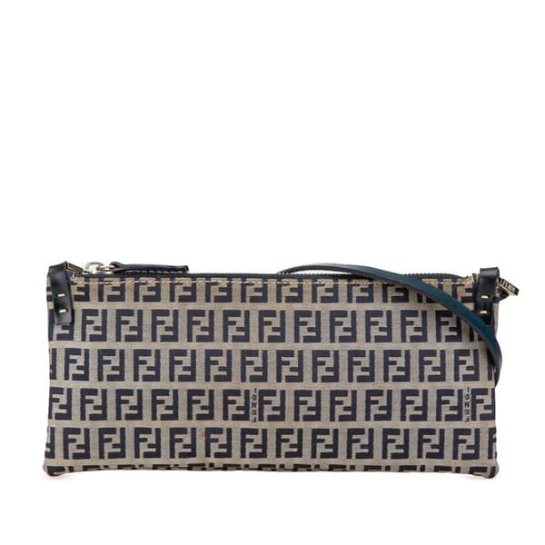 Pre-owned Fendi Zucchino Canvas Crossbody Gray