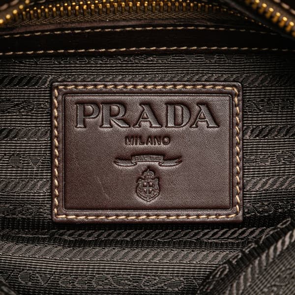 Pre-owned Prada Canvas Canapa Logo Crossbody Brown