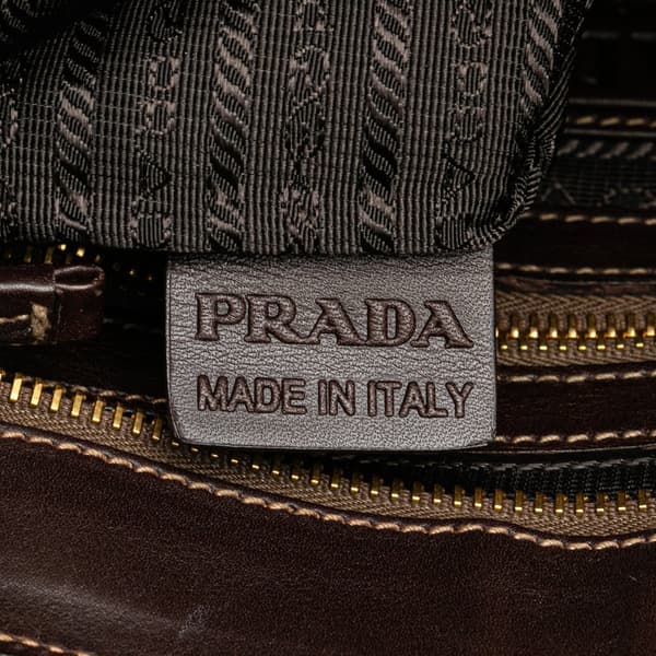 Pre-owned Prada Canvas Canapa Logo Crossbody Brown