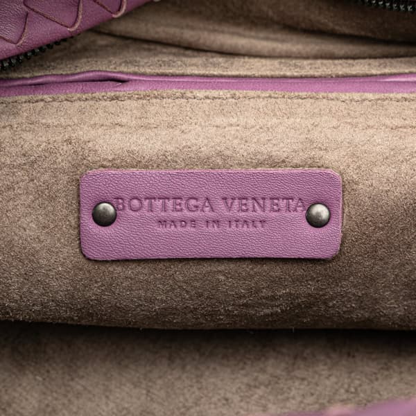 Pre-owned Bottega Veneta Nappa Intrecciato Cube Crossbody Purple