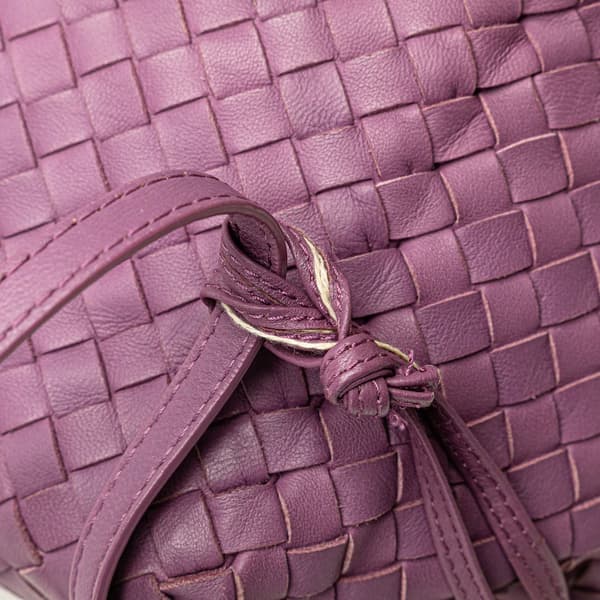 Pre-owned Bottega Veneta Nappa Intrecciato Cube Crossbody Purple