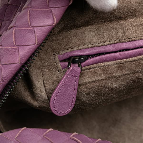 Pre-owned Bottega Veneta Nappa Intrecciato Cube Crossbody Purple