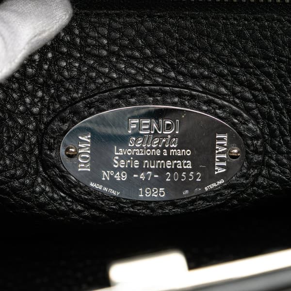 Pre-owned Fendi Large Leather Selleria Peekaboo Iconic Fit Bag Gray