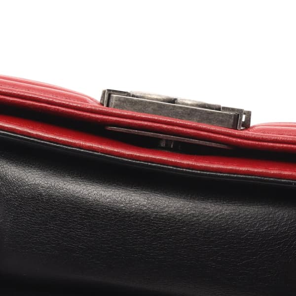 Pre-owned Chanel Mini Bicolor Quilted Lambskin Boy Flap Black