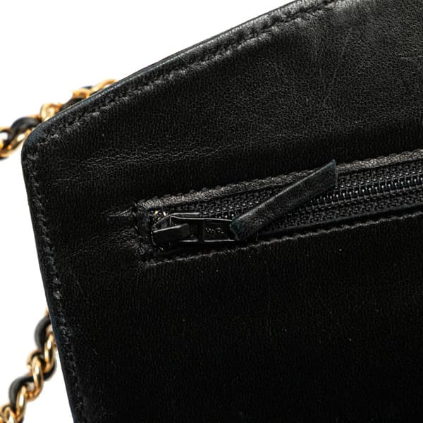 Pre-owned Chanel CC Caviar Wallet on Chain Black