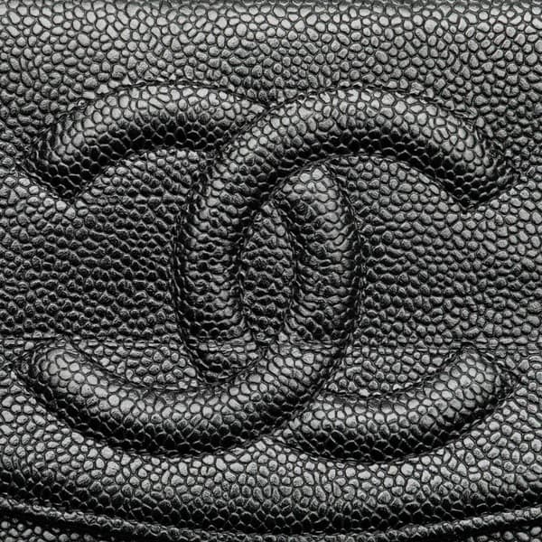 Pre-owned Chanel CC Caviar Wallet on Chain Black
