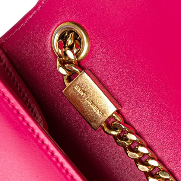 Pre-owned Saint Laurent Medium Smooth Calfskin Classic Monogram Kate Tassel Crossbody Pink
