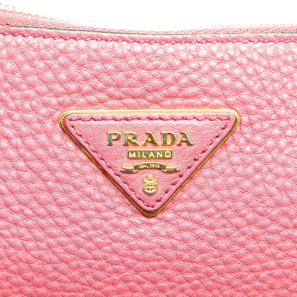 Pre-owned Prada Vitello Daino Crossbody Pink